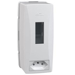 CAIXA PROTECAO SOBREPOR P/  2 DISJUNTOR DIM C/TOMADA PVC