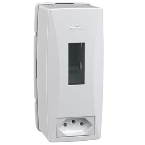 CAIXA PROTECAO SOBREPOR P/  2 DISJUNTOR DIM C/TOMADA PVC