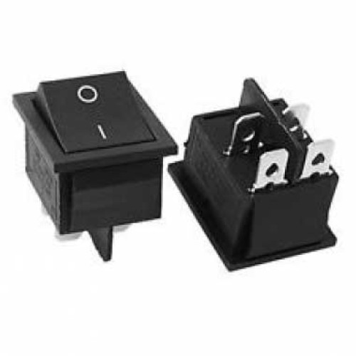 CHAVE INTERRUPTOR GANGORRA RETA BI 4T LIGA/DESL PRETO