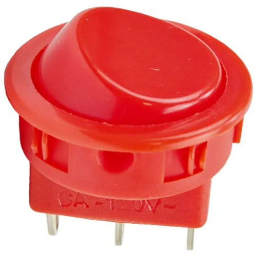 CHAVE INTERRUPTOR GANGORRA REDONDO MONO 3T 10A L/D/L VEMELHO