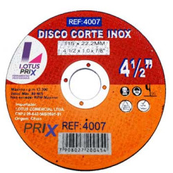 DISCO CORTE  4.1/2 X 1,0 X 7/8 INOX