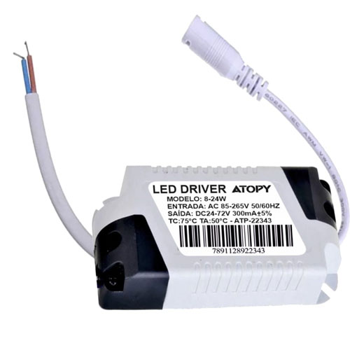 DRIVER FONTE LED   8-24W 300MA 24-78V