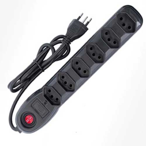 FILTRO LINHA 6 TOMADAS 2P+T  PRETO 1,0M