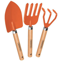 KIT JARDINAGEM 3 PCS 1 PAZINHA LARGA 1 ANCINHO 1 GARFO