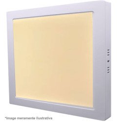 LUMINARIA LED PAINEL QUADRADA SOBREPOR 24W 3000K QUENTE