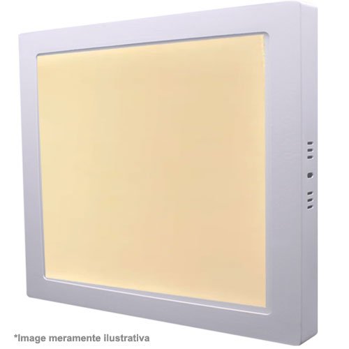 LUMINARIA LED PAINEL QUADRADA SOBREPOR 24W 3000K QUENTE